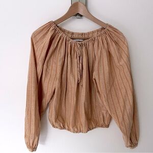 christy dawn peach striped farrah peasant blouse